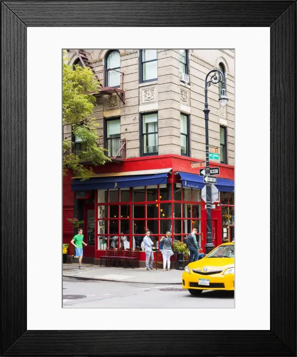 Framed Print : Tourists outside the Little Owl resturantg made famous as the exterior of Central Framed Print : Tourists outside the Little Owl resturantg made famous as the exterior of Central