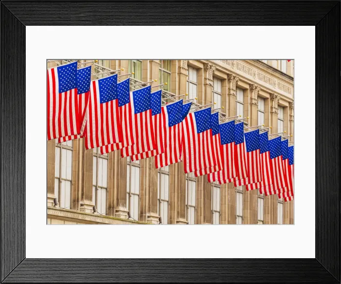 Framed Print : Flags on 5th Avenue, New York, USA Framed Print : Flags on 5th Avenue, New York, USA