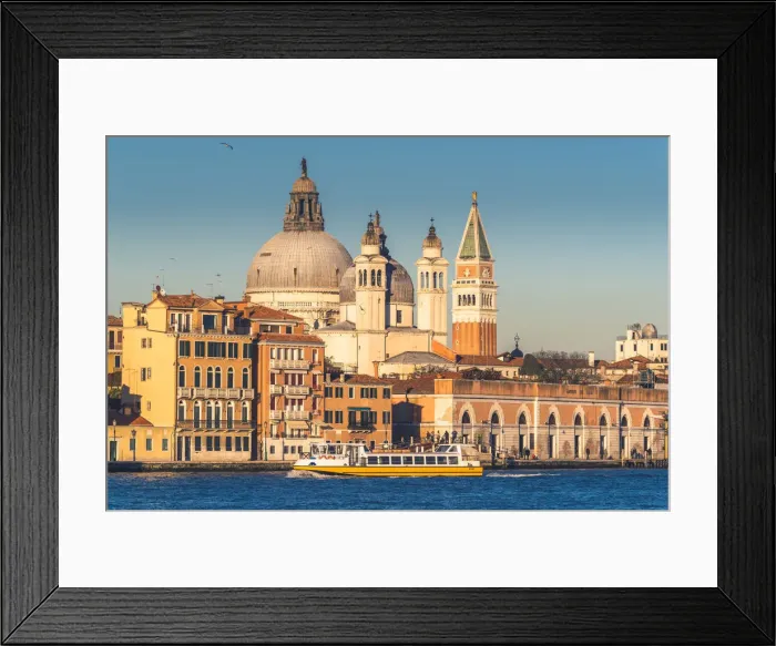 Framed Print : Venice, Veneto, Italy. St Marks Campanile and Salute (St Mary of Health)