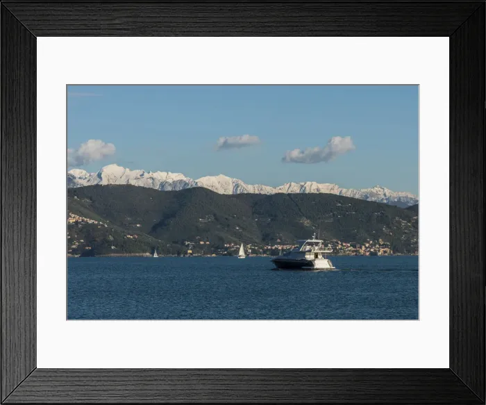 Framed Print : Europe, Italy, Liguria, the Gulf of La Spezia with the snowy Apuan Alps in the background Framed Print : Europe, Italy, Liguria, the Gulf of La Spezia with the snowy Apuan Alps in the background