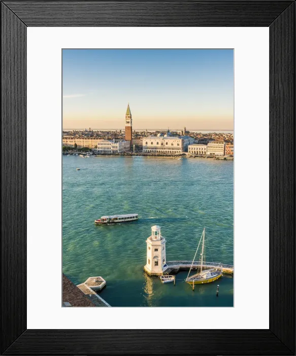 Framed Print : Venice, Veneto, Italy. San Giorgio Maggiore lighthouse and St Marks Campanile Framed Print : Venice, Veneto, Italy. San Giorgio Maggiore lighthouse and St Marks Campanile