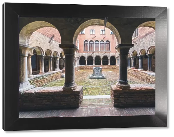 Venice, Veneto, Italy. The cloister of the Diocesan Museum of Sacred Art of Venice