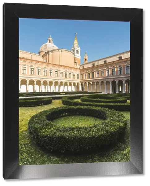 San Giorgio Monastery, Venice, Veneto, Italy. The garden and the Palladian cloister
