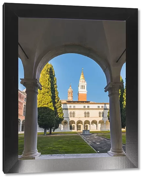 The Palladian cloister in San Giorgio Monastery, Venice, Veneto, Italy