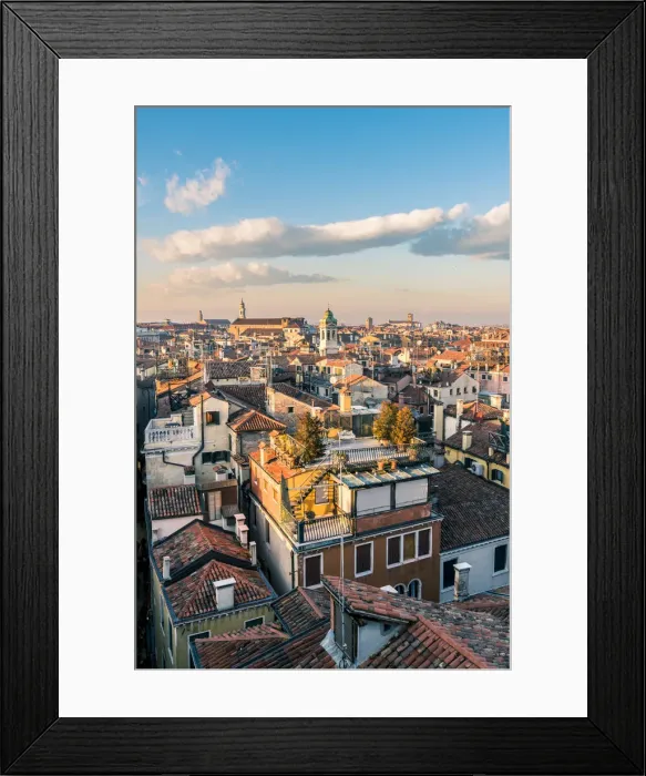 Framed Print : Venice, Veneto, Italy. High angle view cityscape at sunset Framed Print : Venice, Veneto, Italy. High angle view cityscape at sunset
