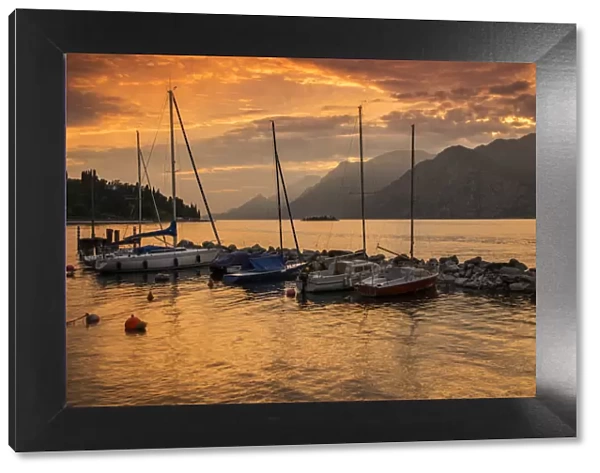 Dramatic sunset view, Lake Garda, Veneto, Italy