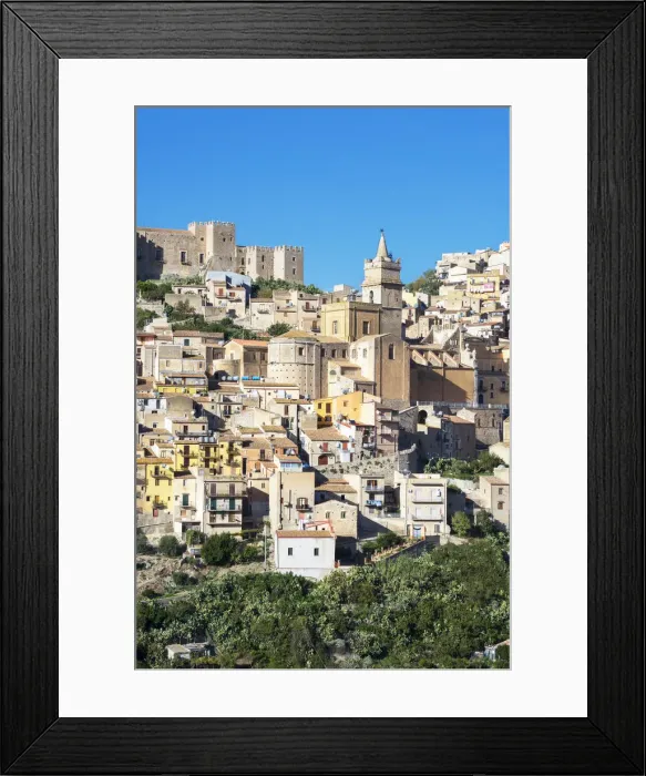Framed Print : Europe, Italy, Sicily, Caccamo, Norman Castle