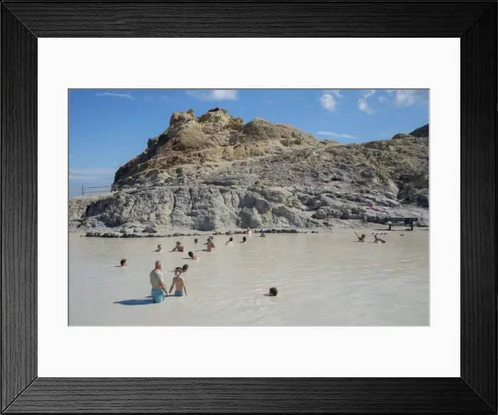 Framed Print : Europe, Italy, Sicily, Aeolian Islands, Vulcano Island, Bathers enjoying the therapeutic Framed Print : Europe, Italy, Sicily, Aeolian Islands, Vulcano Island, Bathers enjoying the therapeutic