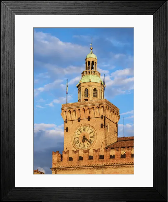 Framed Print : Palazzo d Accursio at sunrise, Piazza Maggiore, Bologna, Emilia-Romagna, Italy