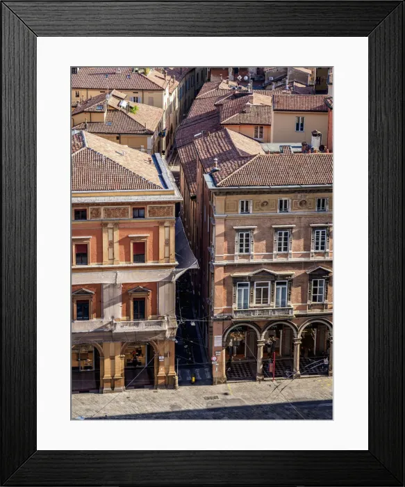 Framed Print : Via Farini, elevated view, Bologna, Emilia-Romagna, Italy Framed Print : Via Farini, elevated view, Bologna, Emilia-Romagna, Italy
