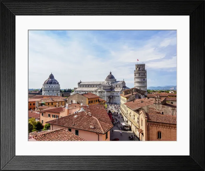 Framed Print : View over Via Santa Maria towards Cathedral and Leaning Tower, Pisa, Tuscany, Italy Framed Print : View over Via Santa Maria towards Cathedral and Leaning Tower, Pisa, Tuscany, Italy