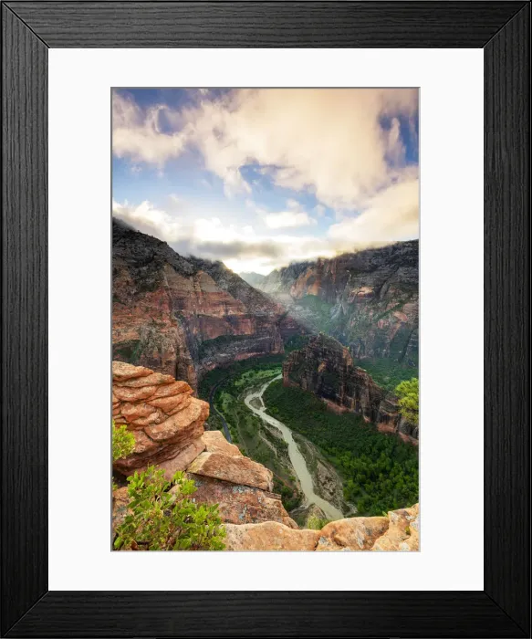 Framed Print : View of Big Bend and the Virgin river from Angels landing, tah, USA Framed Print : View of Big Bend and the Virgin river from Angels landing, tah, USA