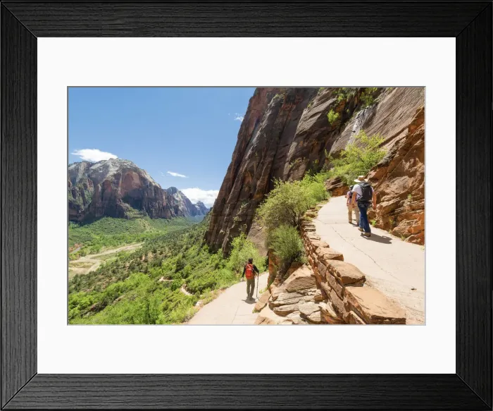 Framed Print : Hikers on the trail to Angels Landing Zion National Park, Utah, USA Framed Print : Hikers on the trail to Angels Landing Zion National Park, Utah, USA