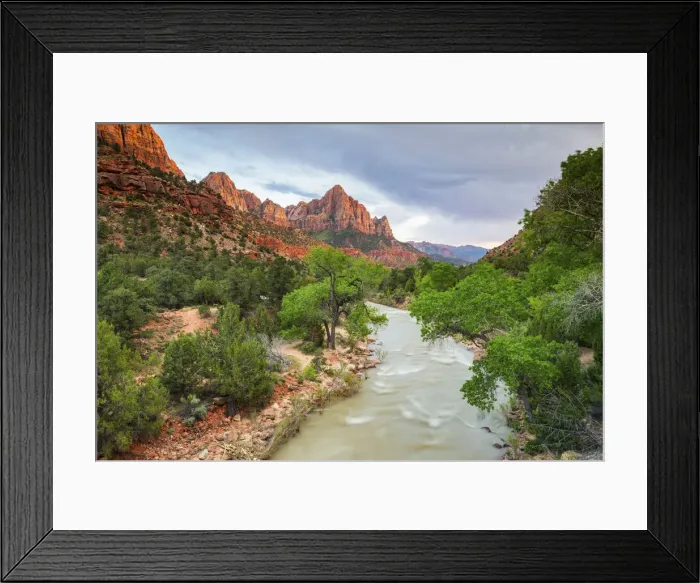 Framed Print : Virgin river and the Watchman, Zion National Park, Utah, USA Framed Print : Virgin river and the Watchman, Zion National Park, Utah, USA