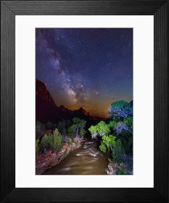Framed Print : Milkyway over th Virgin river and the Watchman Zion National Park, Utah, USA Framed Print : Milkyway over th Virgin river and the Watchman Zion National Park, Utah, USA
