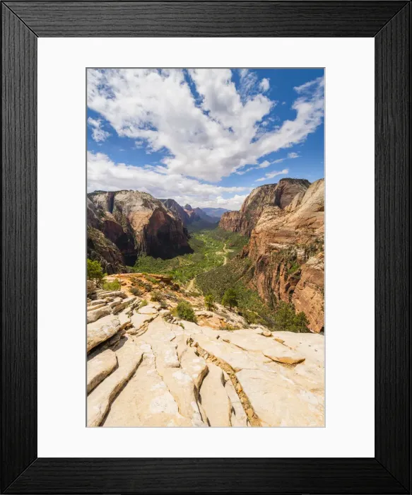 Framed Print : View down Zion Canyon from Angels landing Zion National Park, Utah, USA Framed Print : View down Zion Canyon from Angels landing Zion National Park, Utah, USA
