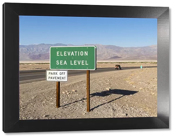 Sea level sign in Death Valley National park, California, USA