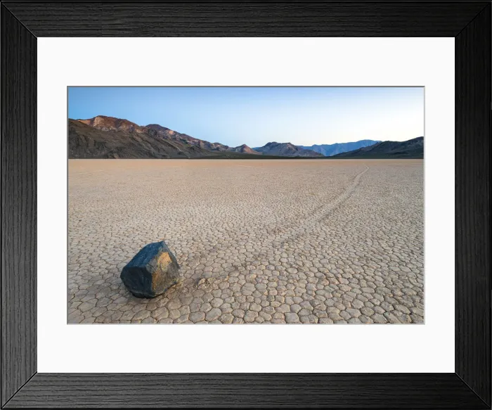 Framed Print : Moving boulders at Racetrack playa, Death Valley National park, California, USA Framed Print : Moving boulders at Racetrack playa, Death Valley National park, California, USA