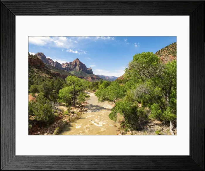 Framed Print : Virgin river and the Watchman, Zion National Park, Utah, USA Framed Print : Virgin river and the Watchman, Zion National Park, Utah, USA