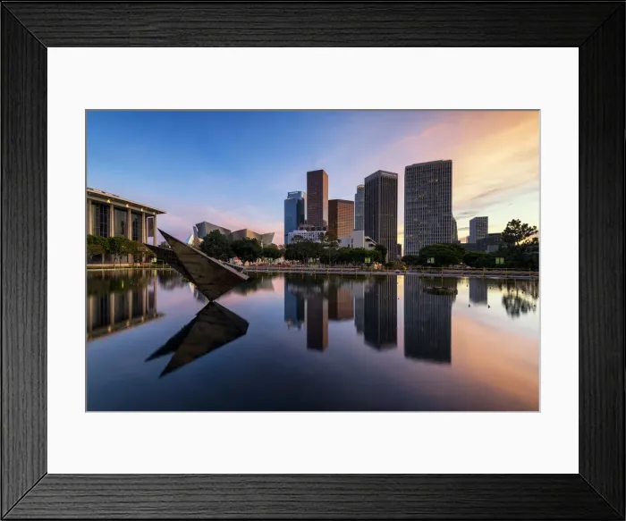 Framed Print : Los Angeles Skyline at Sunset, California, USA