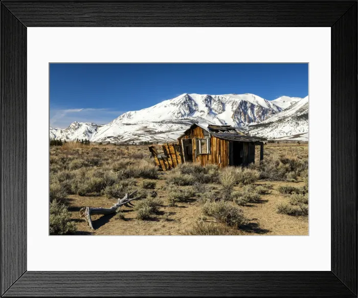 Framed Print : Old Shack, Sierra Nevadas, near Lee Vining, California, USA Framed Print : Old Shack, Sierra Nevadas, near Lee Vining, California, USA