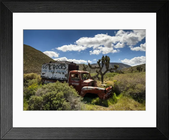 Framed Print : Old Truck & Joshua Trees, near Mojave, California, USA Framed Print : Old Truck & Joshua Trees, near Mojave, California, USA
