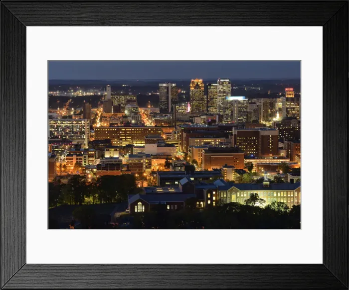 Framed Print : USA, Alabama, Birmingham, City at Night Framed Print : USA, Alabama, Birmingham, City at Night