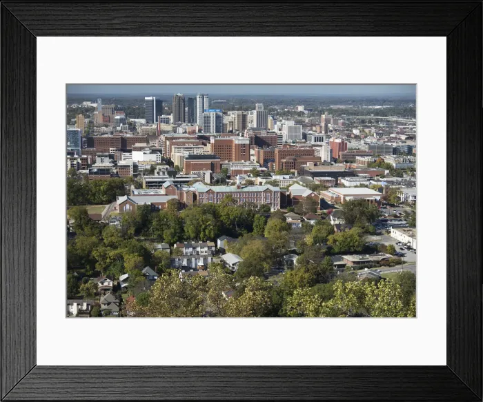 Framed Print : USA, Alabama, Birmingham, Aerial view of city