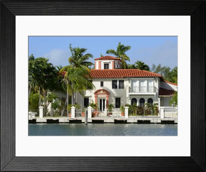 Framed Print : USA, Florida, Dade County, Miami Beach, Mansion Framed Print : USA, Florida, Dade County, Miami Beach, Mansion
