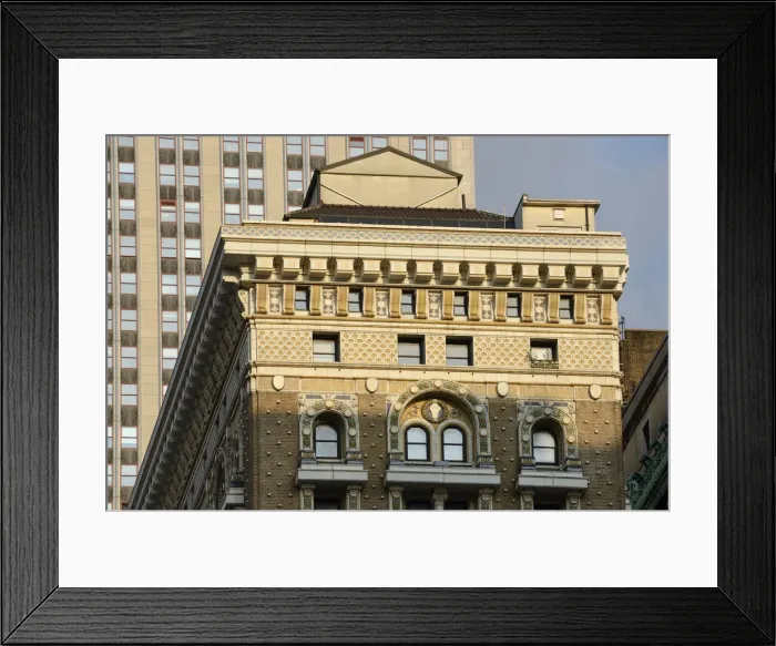 Framed Print : USA, America, New York, Manhattan, brick building in midtown