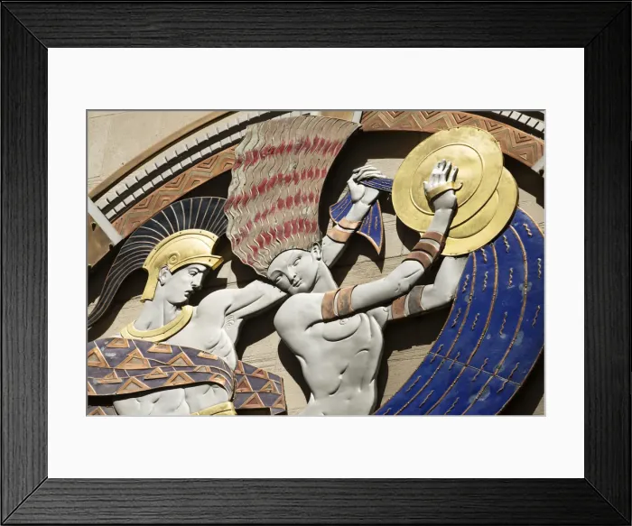 Framed Print : USA, New York, East Coast, Manhattan, Rockefeller Center, architectural decorations Framed Print : USA, New York, East Coast, Manhattan, Rockefeller Center, architectural decorations