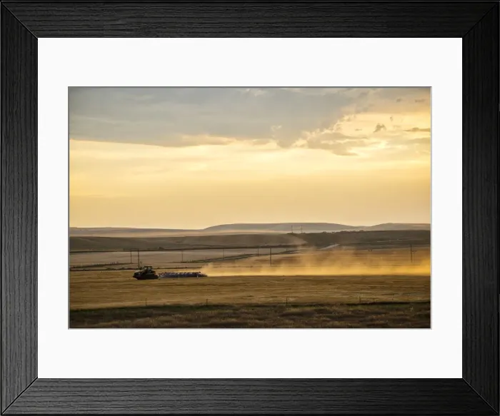 Framed Print : USA, Montana, Bozeman, tractor plowing field Framed Print : USA, Montana, Bozeman, tractor plowing field