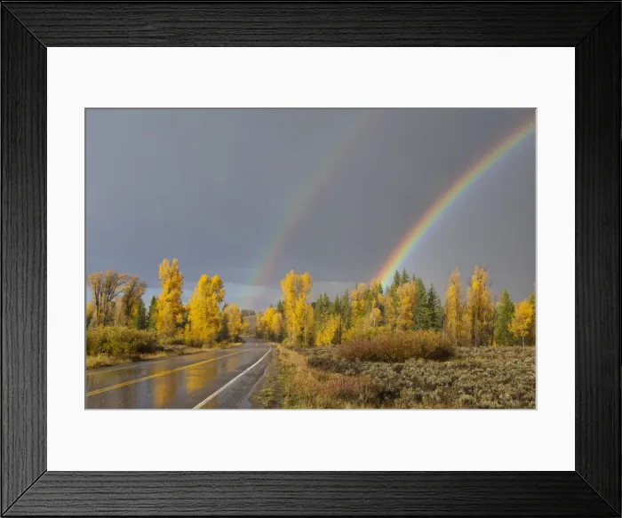 Framed Print : USA, Wyoming, Rockies, Rocky Mountains, Grand Teton, National Park, rainbow during Framed Print : USA, Wyoming, Rockies, Rocky Mountains, Grand Teton, National Park, rainbow during