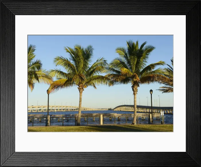 Framed Print : USA, Florida, Charlotte County, Punta Gorda, bridge over Peace river Framed Print : USA, Florida, Charlotte County, Punta Gorda, bridge over Peace river
