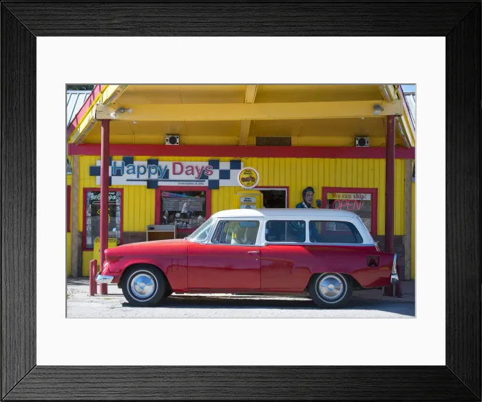 Framed Print : USA, Great Plains, South Dakota, Black Hills, Boondocks american diner at Deadwood Framed Print : USA, Great Plains, South Dakota, Black Hills, Boondocks american diner at Deadwood