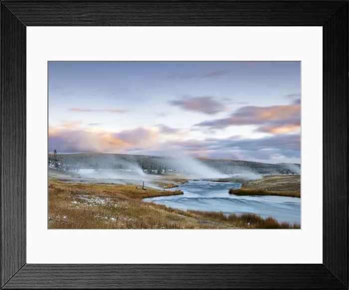 Framed Print : Geysers on the Firehole river, Midway Geyser Basin, Yellowstone National Park, Wyoming Framed Print : Geysers on the Firehole river, Midway Geyser Basin, Yellowstone National Park, Wyoming