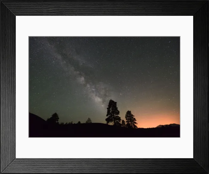 Framed Print : Night sky and Ponderosa Pine, Sunset Crater National Monument, Arizona, USA Framed Print : Night sky and Ponderosa Pine, Sunset Crater National Monument, Arizona, USA