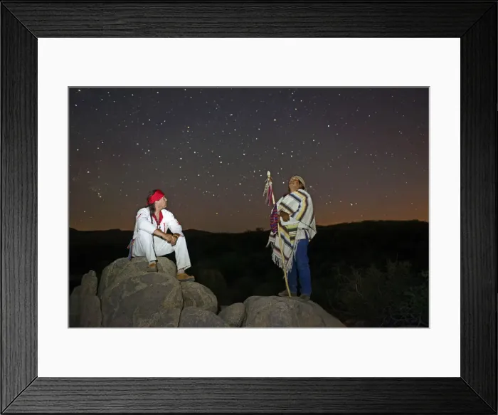 Framed Print : Two Apache Indians, Apache Spirit Ranch, Tombstone, Arizona, USA MR