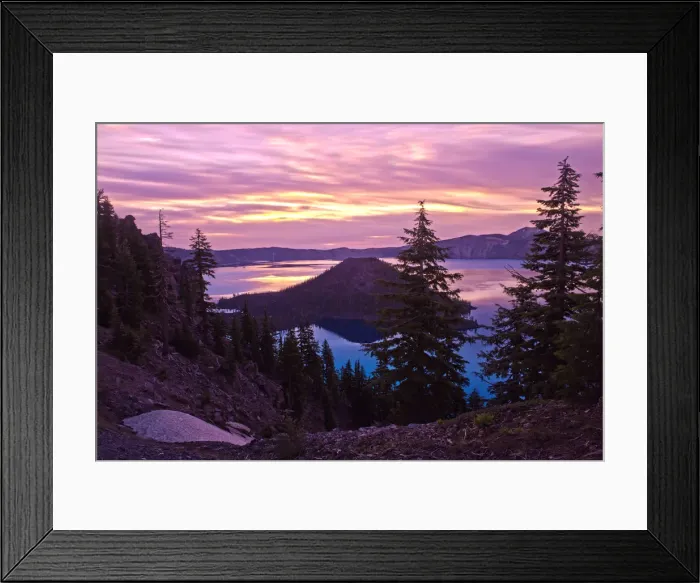 Framed Print : Sunrise with Wizard Island, Crater Lake National Park, Oregon, USA Framed Print : Sunrise with Wizard Island, Crater Lake National Park, Oregon, USA