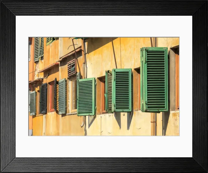 Framed Print : Florence, Tuscany, Italy. Shutters at buildings on the Ponte Vecchio Framed Print : Florence, Tuscany, Italy. Shutters at buildings on the Ponte Vecchio