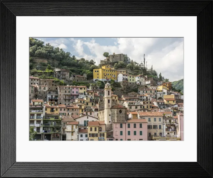 Framed Print : Europe, Italy, Liguria. Badalucco. A view of the little Ligurian town Framed Print : Europe, Italy, Liguria. Badalucco. A view of the little Ligurian town