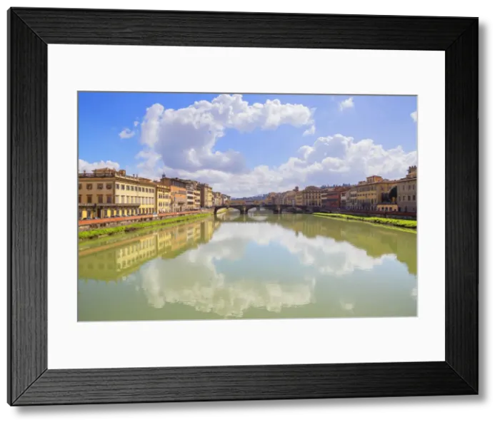 Framed Print : Florence old district on Arno river including Santa Trinita and Ponte Vecchio bridges Framed Print : Florence old district on Arno river including Santa Trinita and Ponte Vecchio bridges