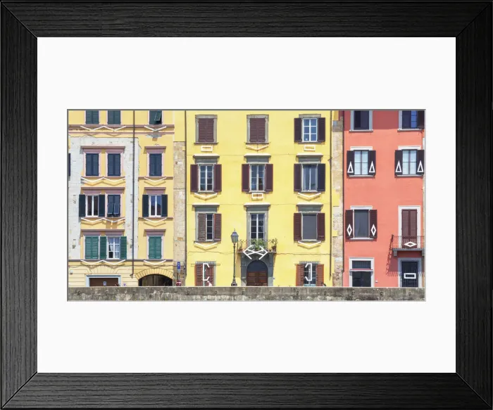 Framed Print : Facade of traditional houses on the bank of Arno River, Pisa, Tuscany, Italy, Europe Framed Print : Facade of traditional houses on the bank of Arno River, Pisa, Tuscany, Italy, Europe