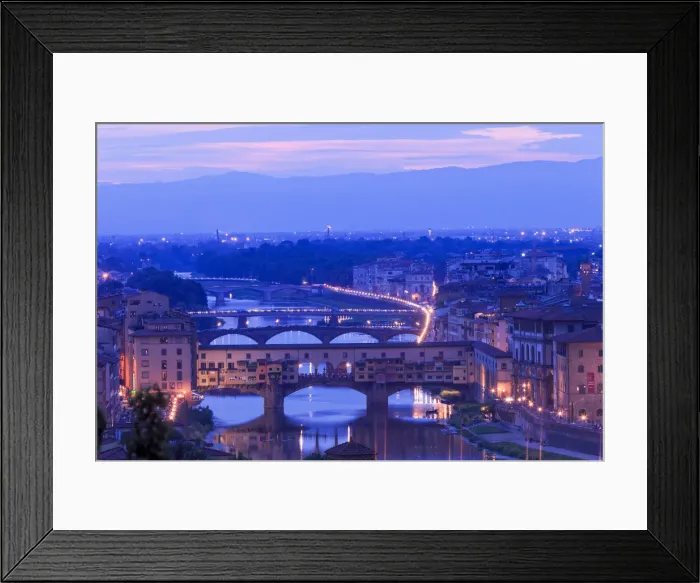 Framed Print : Florence, Tuscany, Italy. View over the Arno river, Ponte Vecchio, View over the city Framed Print : Florence, Tuscany, Italy. View over the Arno river, Ponte Vecchio, View over the city