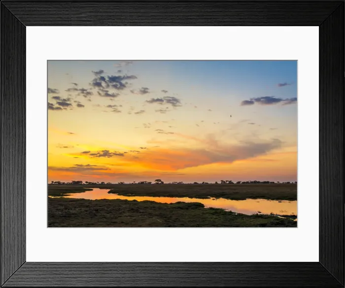 Framed Print : Africa, Zambia. Sunset in the Kafue national park Framed Print : Africa, Zambia. Sunset in the Kafue national park