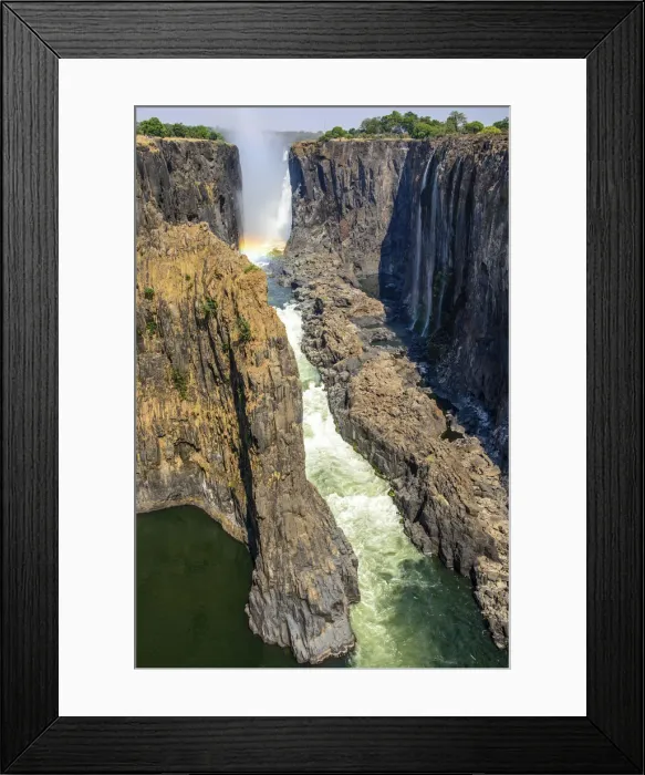Framed Print : Africa, Zambia. The Victoria Falls during dry season Framed Print : Africa, Zambia. The Victoria Falls during dry season