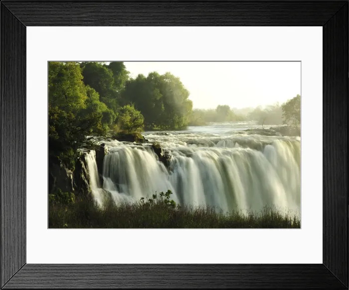 Framed Print : Victoria Falls at sunrise, Zambezi River, near Victoria Falls, Zimbabwe, Africa Framed Print : Victoria Falls at sunrise, Zambezi River, near Victoria Falls, Zimbabwe, Africa