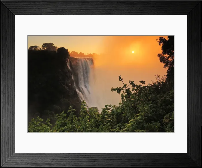 Framed Print : Victoria Falls at sunrise, Zambezi River, near Victoria Falls, Zimbabwe, Africa Framed Print : Victoria Falls at sunrise, Zambezi River, near Victoria Falls, Zimbabwe, Africa