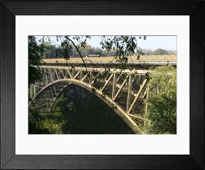 Framed Print : Bridge over Zambezi River between Zambia and Zimbabwe, Victoria Falls, Zimbabwe, Africa