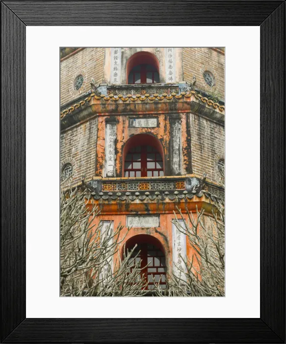 Framed Print : Hue, Vietnam. Details of the Thien Mu pagoda Framed Print : Hue, Vietnam. Details of the Thien Mu pagoda